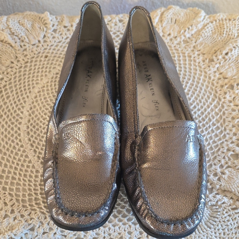 Anne Klein Women's Shimmering Silver Loafers